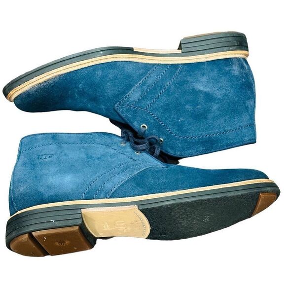 UGG Dagmann Chukka Boots Grizzly Blue Suede Treadlite Men’s Size 7.5 - Picture 4 of 8